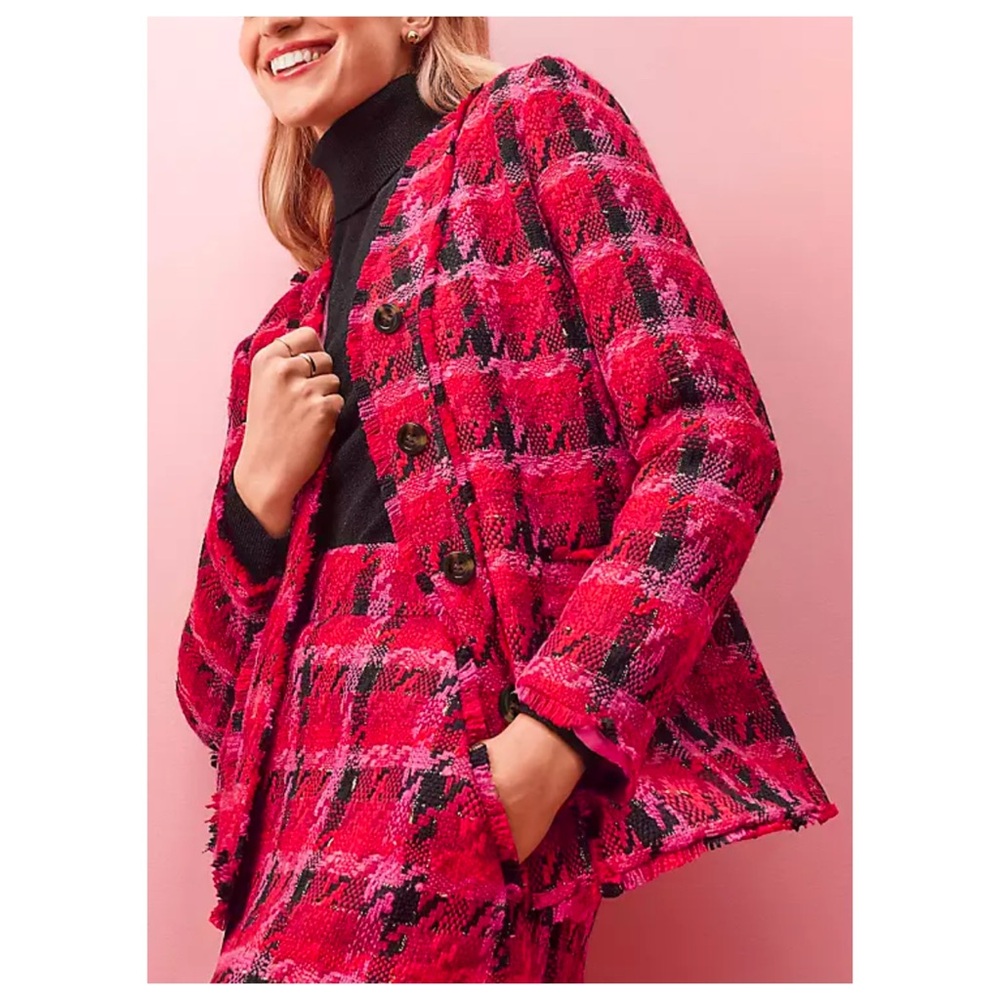 Ann Taylor • Tweed Houndstooth Jacket • Size 0